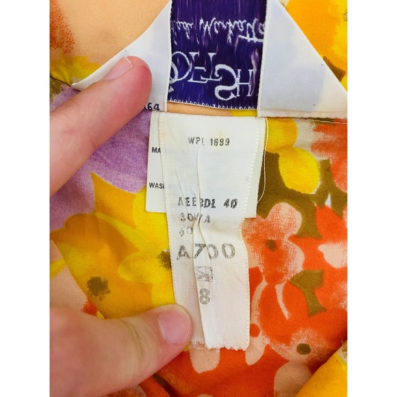 Vintage 70s Lady Manhattan Vibrant Floral Sleeveless Top Belted Size Large Retro - Picture 10 of 11